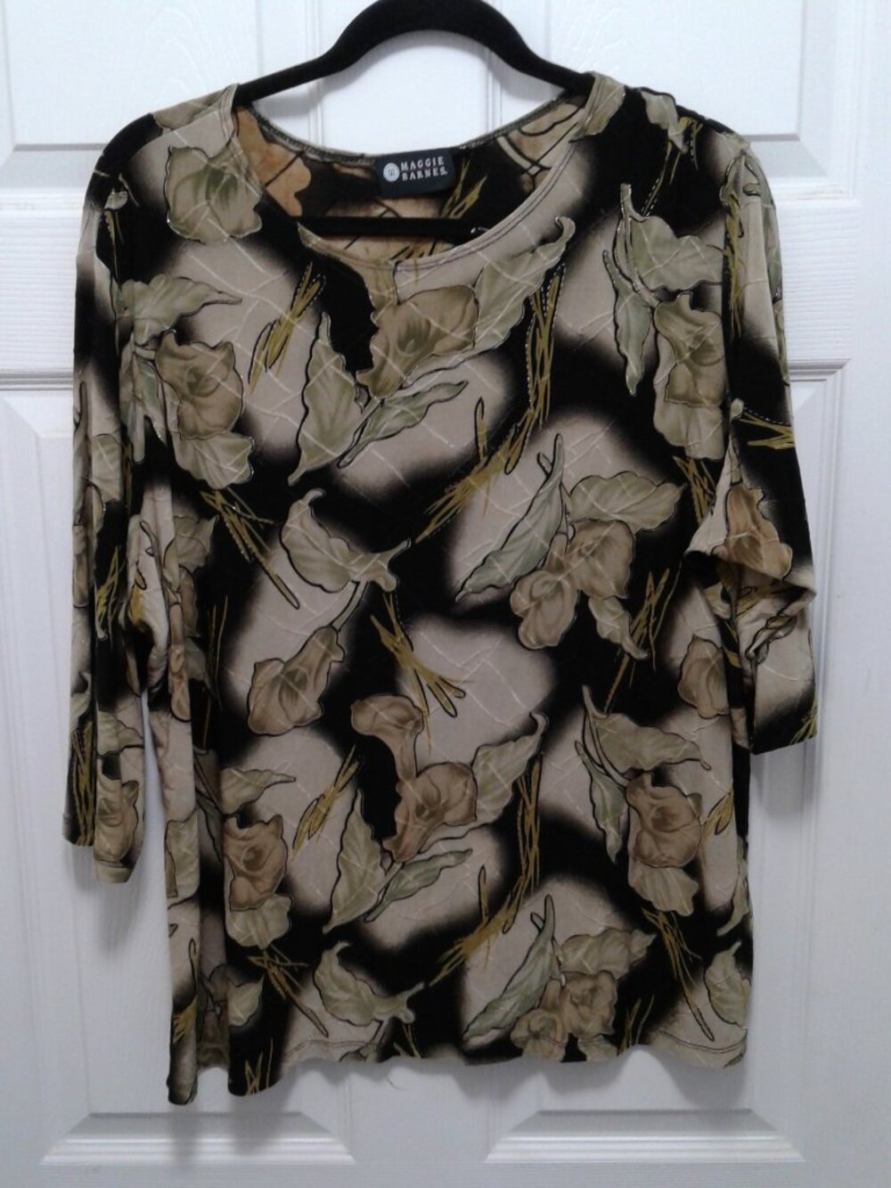 Maggie Barnes Flower Print Blouse  Size 2x